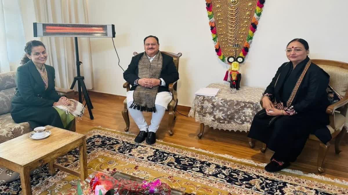 BOLLYWOOD ACTRESS KANGANA RANAUT MET JP NADDA IN KULLU