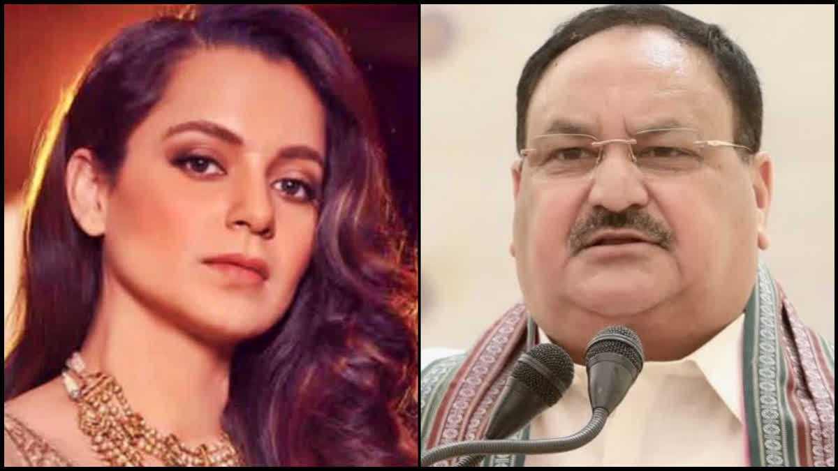 Himachal Pradesh: Bollywood actress Kangana Ranaut meets BJP president JP Nadda in Gandhinagar