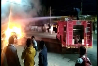 Rajasthan: Three burnt to death, two grievously injured as car hits divider near Lohagal road petrol pump