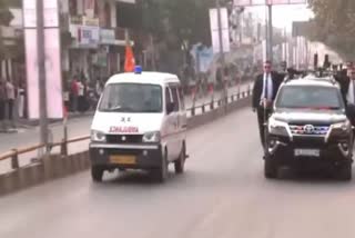 Modi Convoy Way To Ambulance
