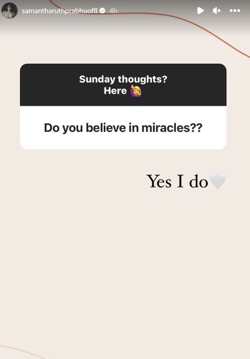 Samantha Ruth Prabhu on miracles