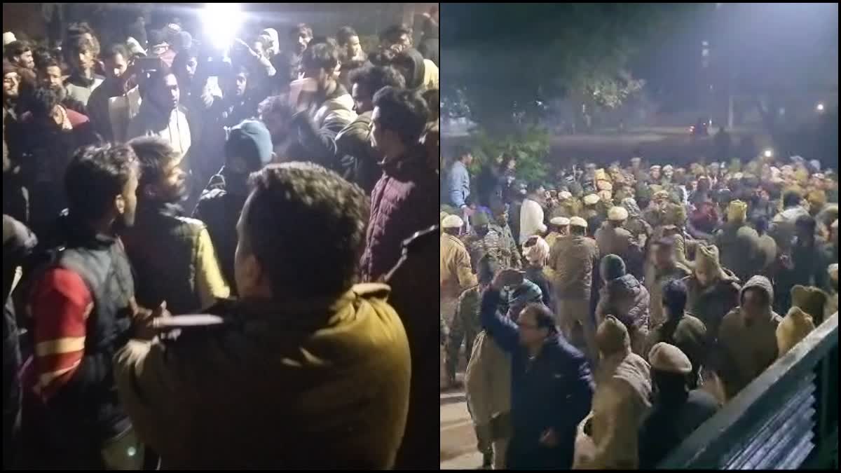 massive protest in Delhi university campus by law students