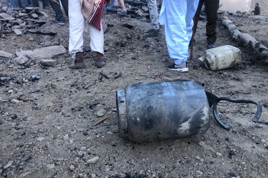 Mother Son charred cylinder explodes