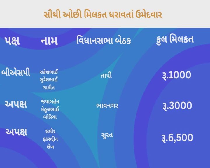 બીએસપીના ઉમેદવારની સૌથી ઓછી મિલકત