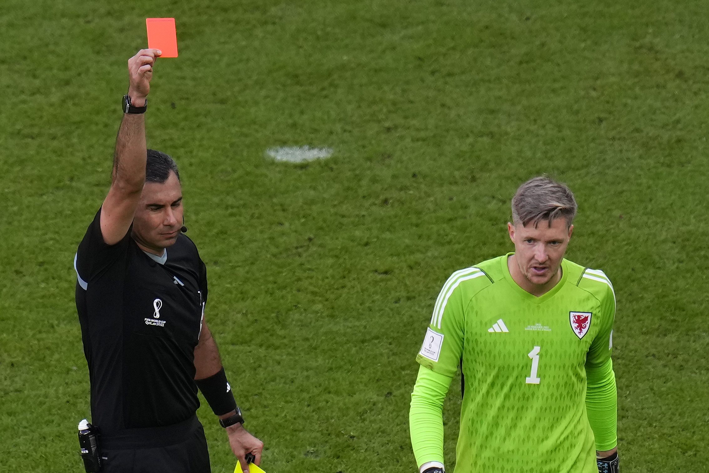 Wales goalkeeper Wayne Hennessey got the first red card of FIFA World Cup 2022.