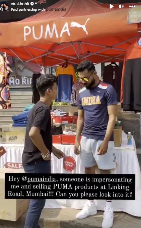 Kohli duplicate person selling puma products