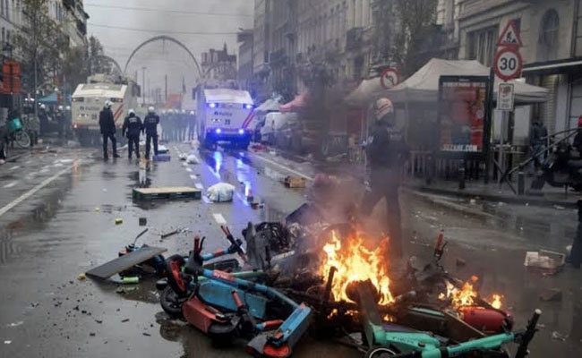 belgium morocco world cup match triggers riots brussels