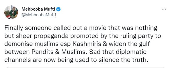 mehbooba mufti on The Kashmir Files