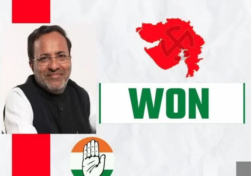 कांग्रेस नेता अर्जुन मोढवाडिया पिछला दो चुनाव हार रहे थे, इस बार फिर जीते.