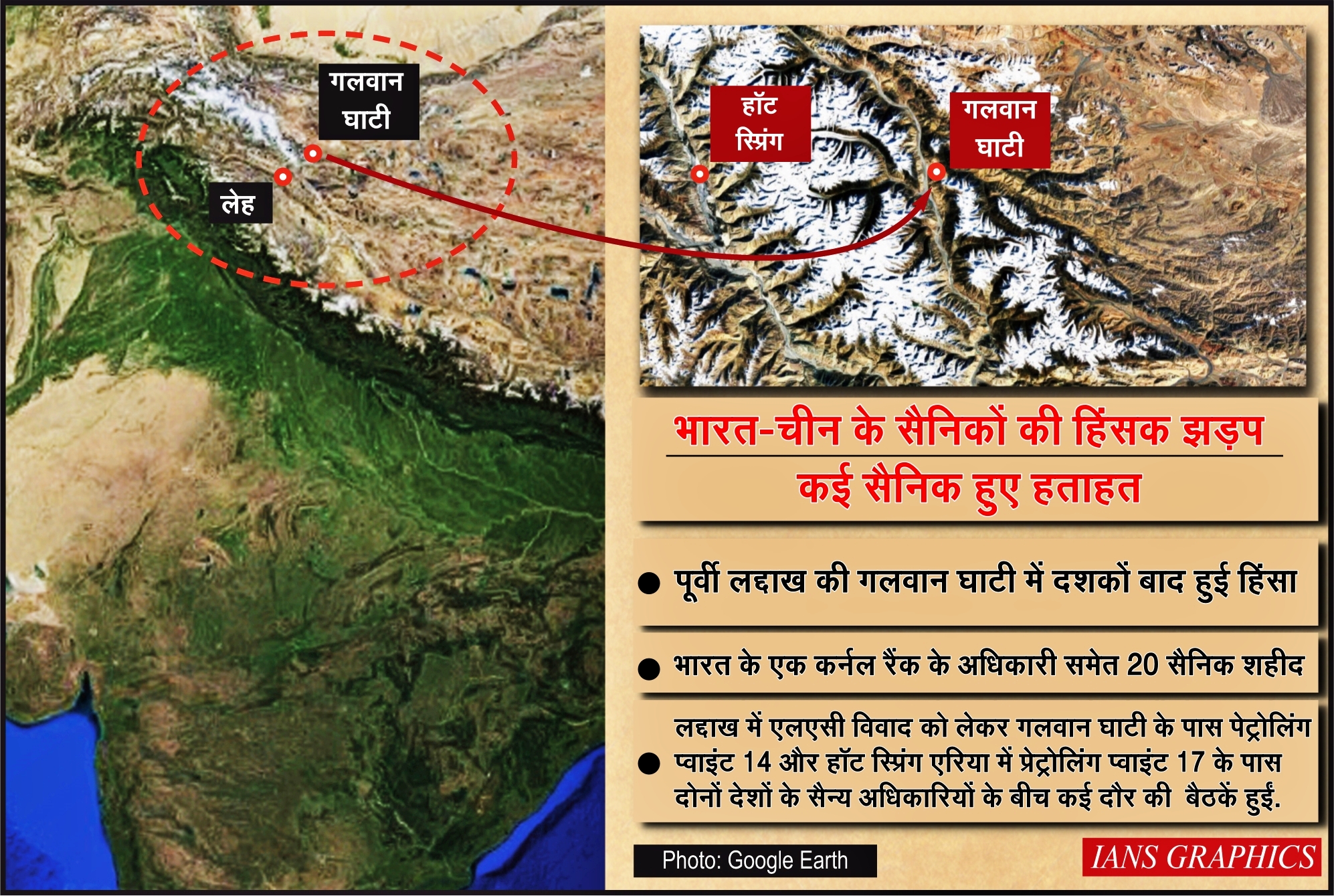 clash between the soldiers of India and China in the year 2020 as well