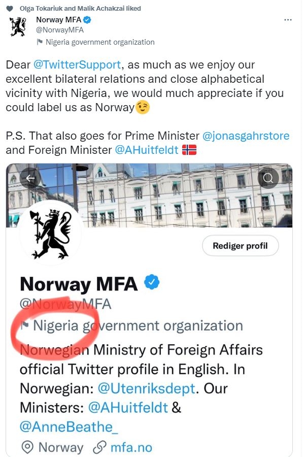 For Twitter, Norway is Nigeria: Norwegian foreign ministry points out bizarre mix-up