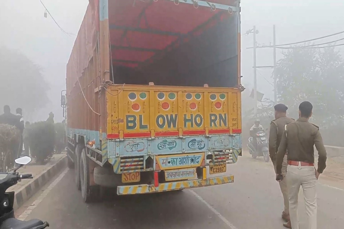 truck hit bike in rohtak