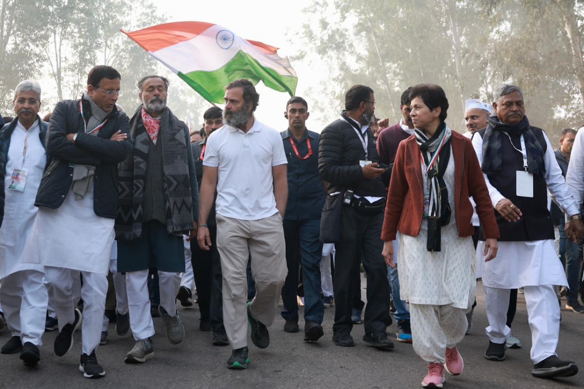 नूंह में राहुल गांधी की भारत जोड़ो यात्रा
