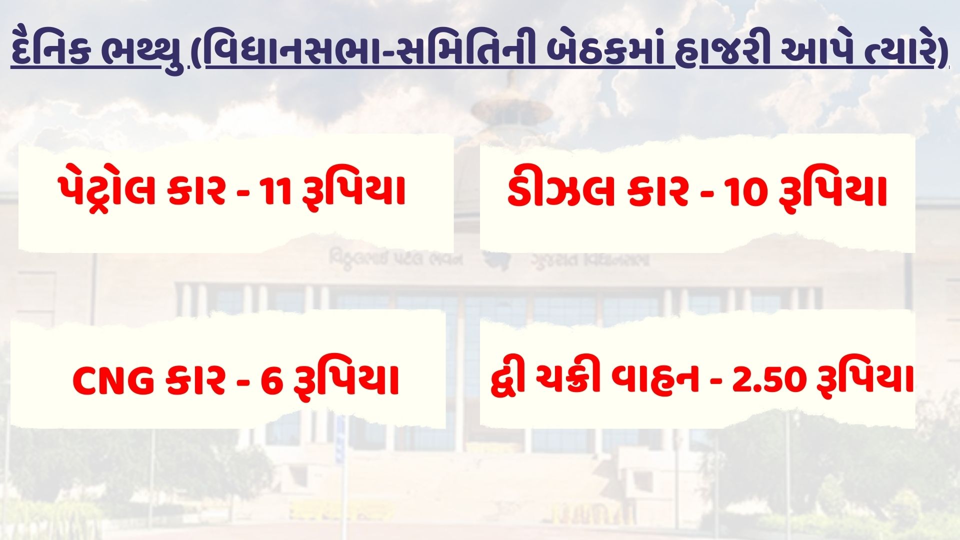 ધારાસભ્યોને મળતા વધારાના આર્થિક લાભ