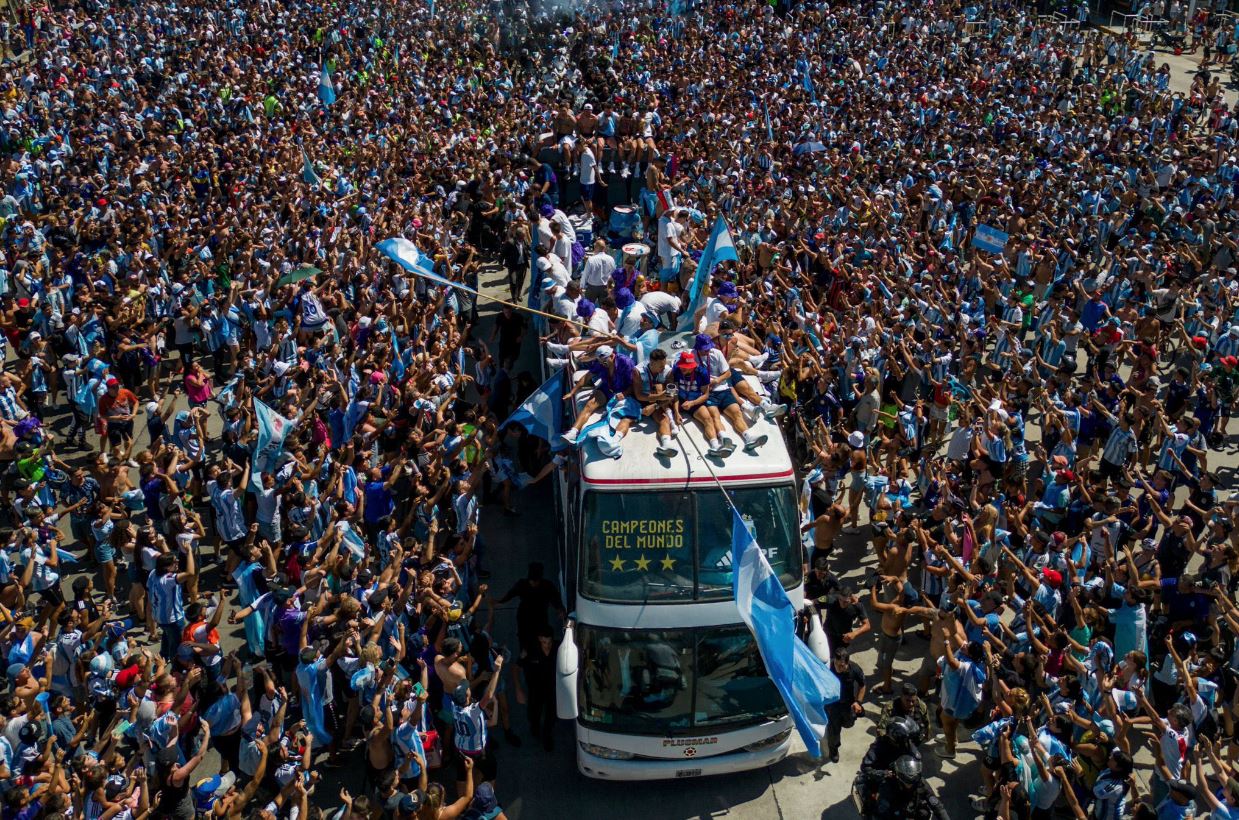 Messi Evacuated by Helicopter After Crowds Swarm World Cup Winners