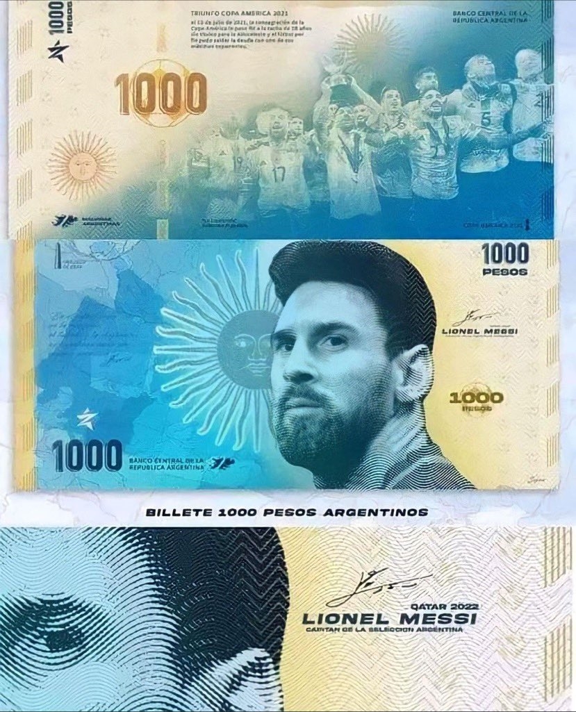 Lionel Messis image on banknotes