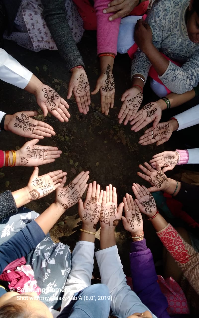 Bhopal demonstration of contract health workers