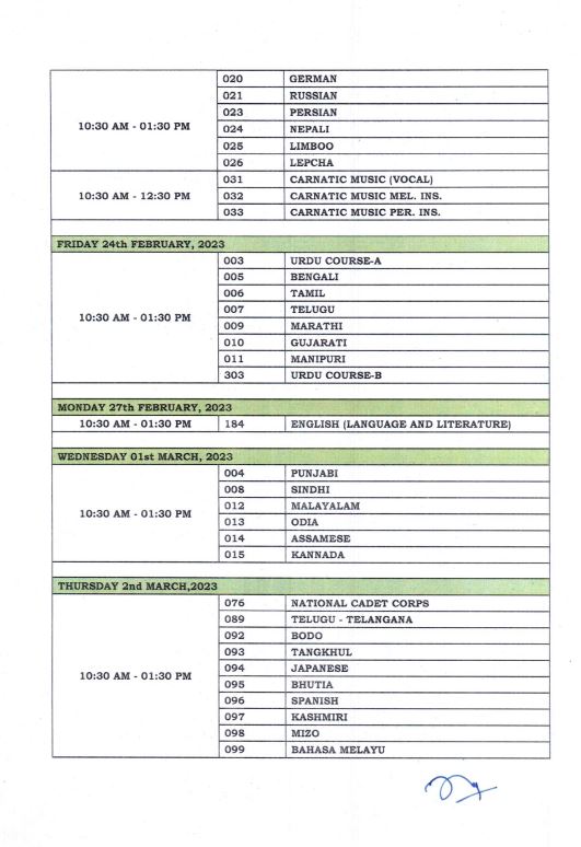 CBSE has released the date sheet of 10th-12th board exam