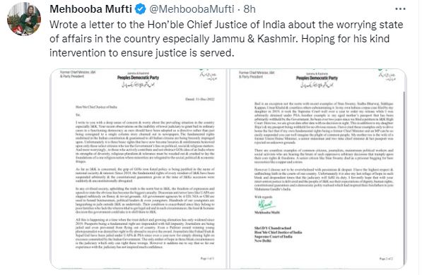 mehbooba tweet