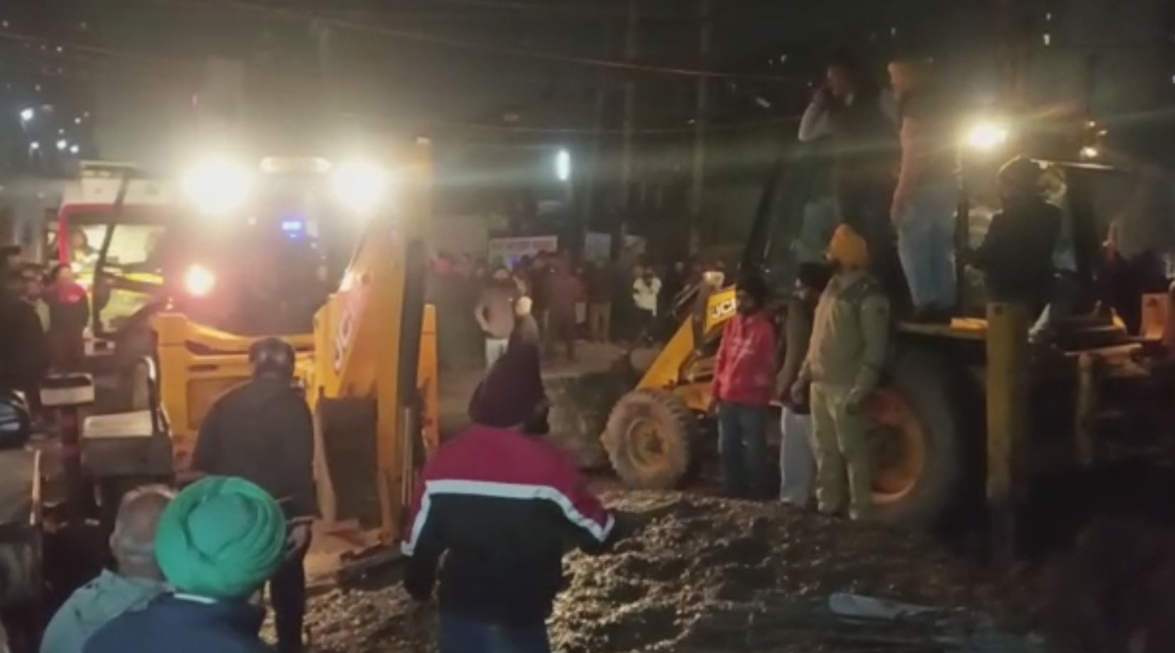 Collapsed roof of building in panjab