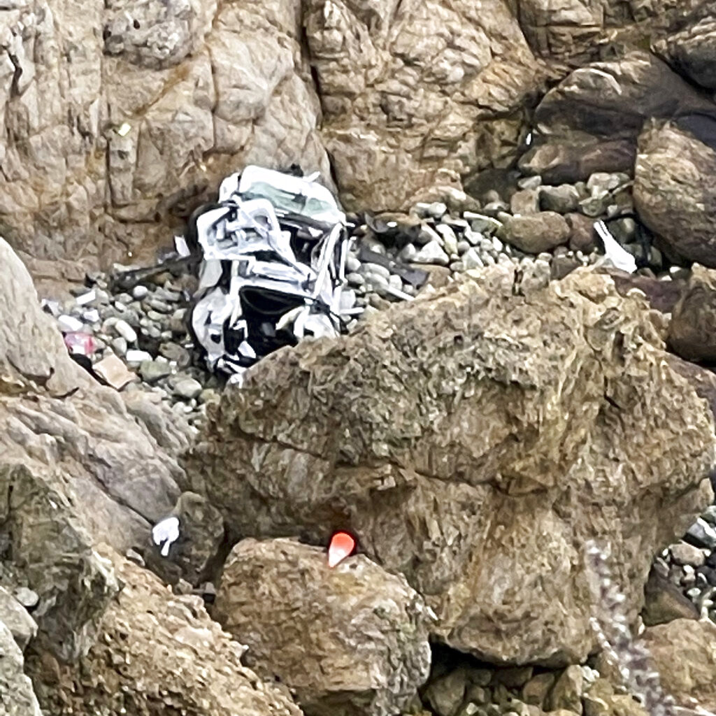 car plunges off California cliff