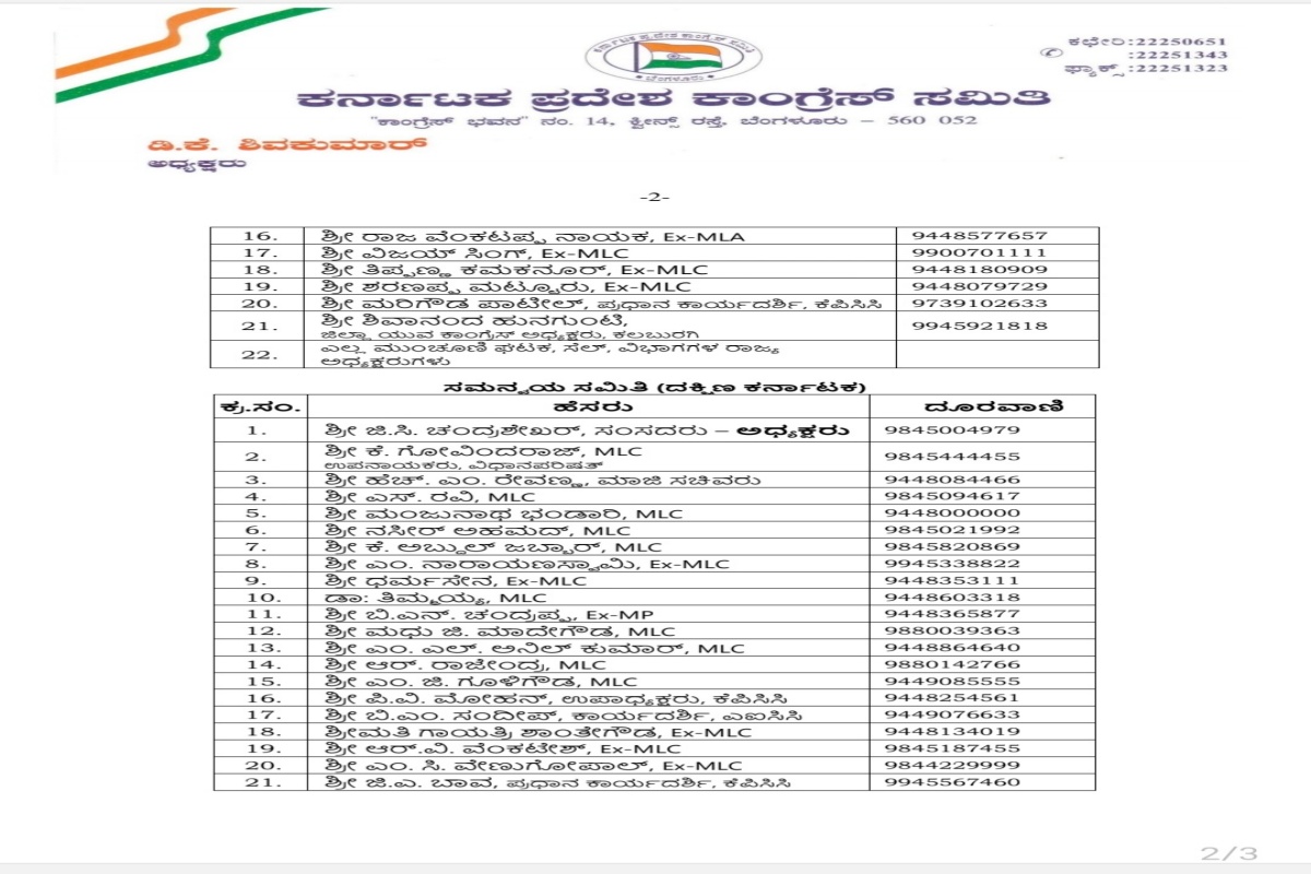 Coordination Committee (South Karnataka)