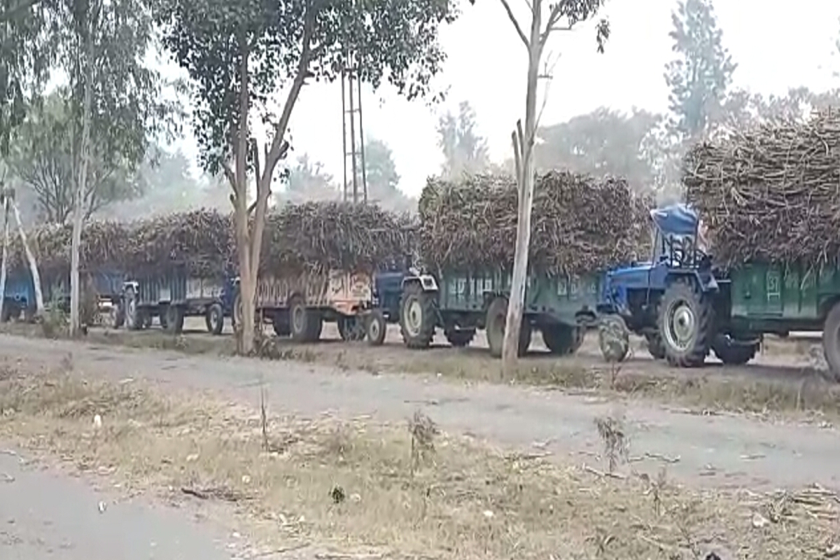 sugarcane farmers Protest in Karnal