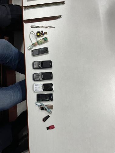 Sharp edged weapons, mobile phones and pen drive were recovered during raid from Mandoli jail