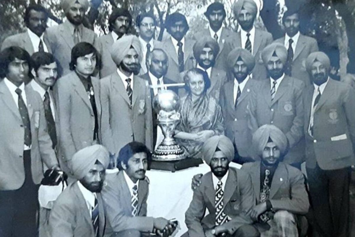 Hockey Players Hockey World Cup 1975 with PM Indira Gandhi