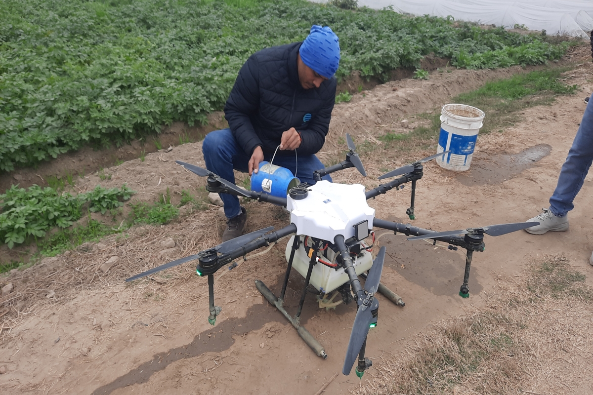 easy to spray medicine on vegetables by drone