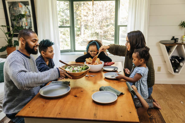 family having meal together