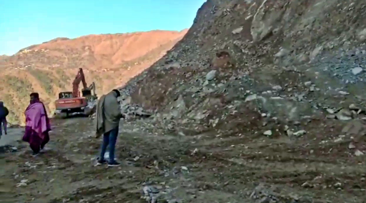 Landslide in Paonta Sahib.