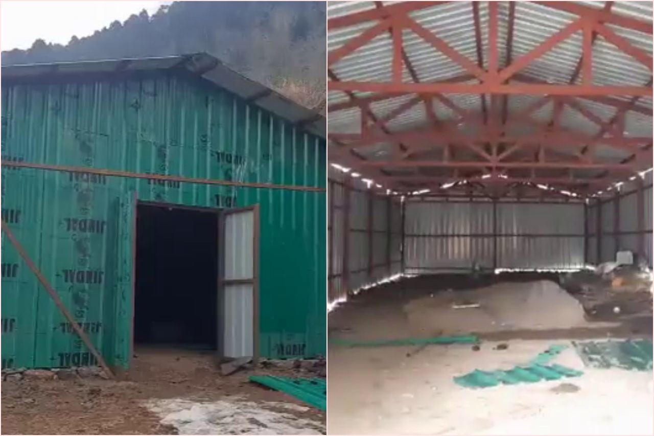 Prefabricated cattle shed ready for cattles.