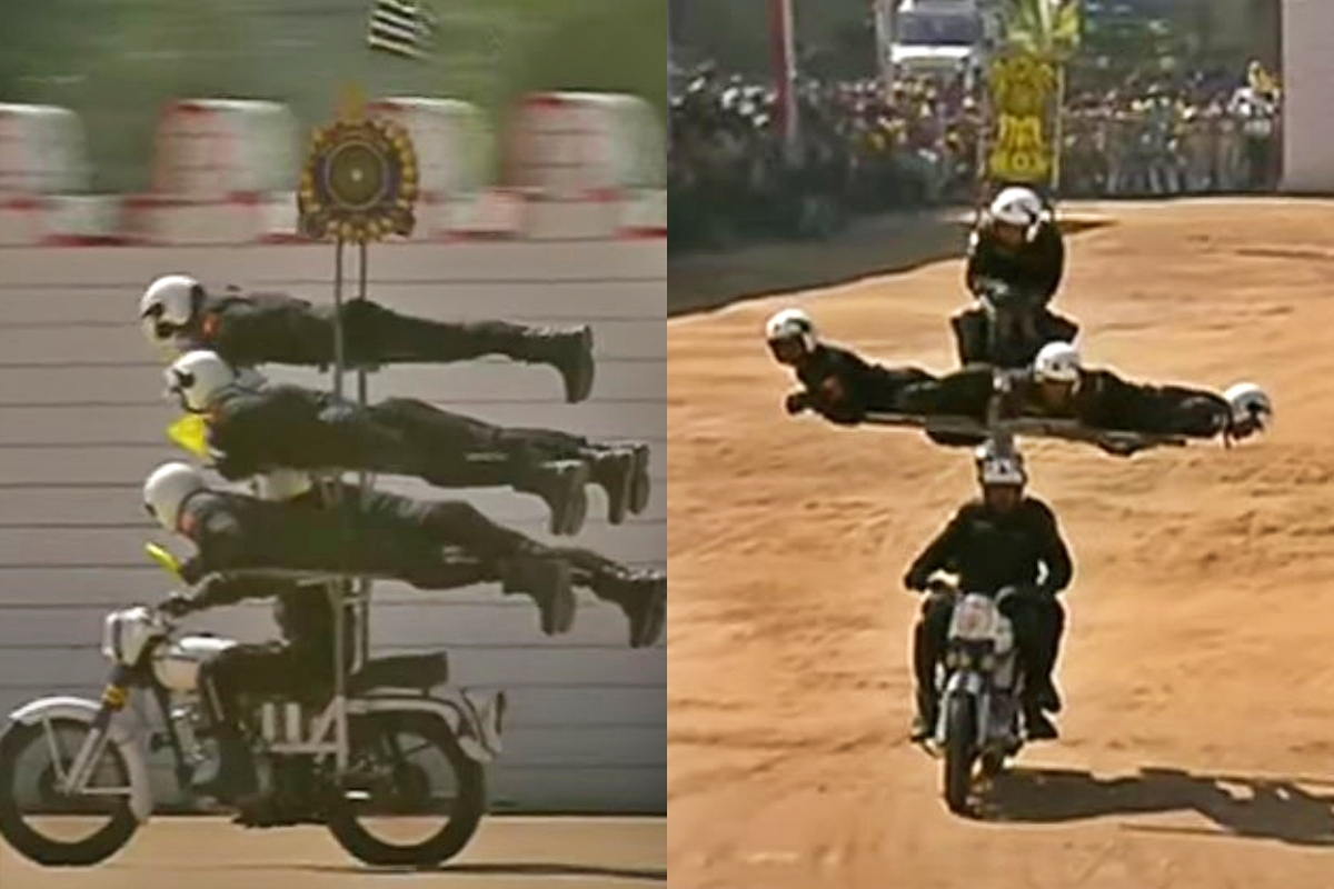 Bike stunt held at Manik Shah Parade ground