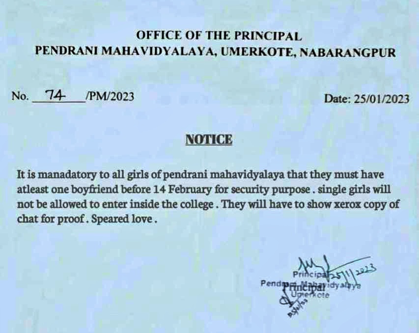 College notice going viral