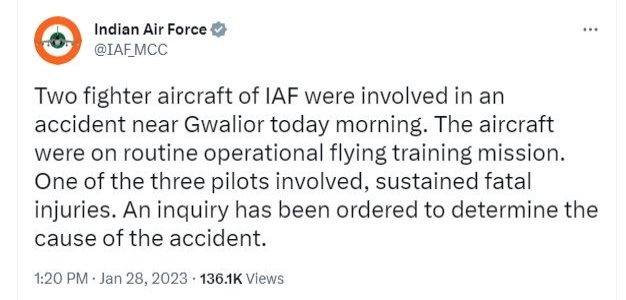 Tweet of Indian Air Force