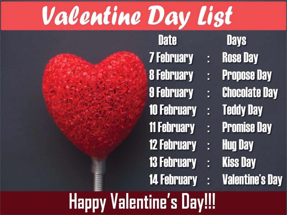 Valentine Week calendar