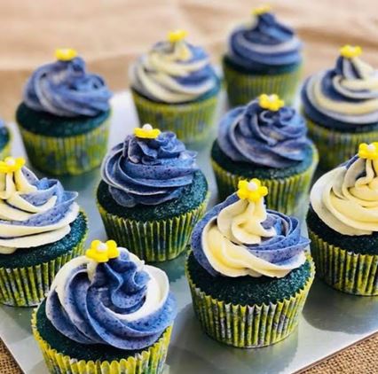 Blueberry & Blue Matcha Cup Cake