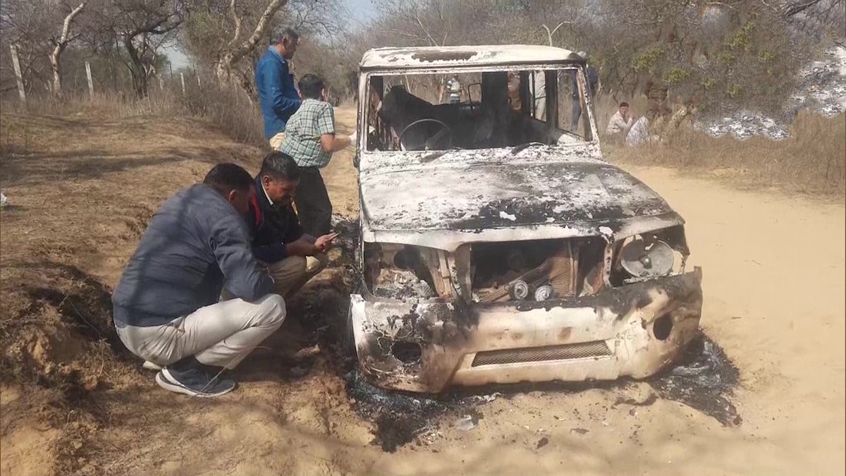 car fire accident in haryana