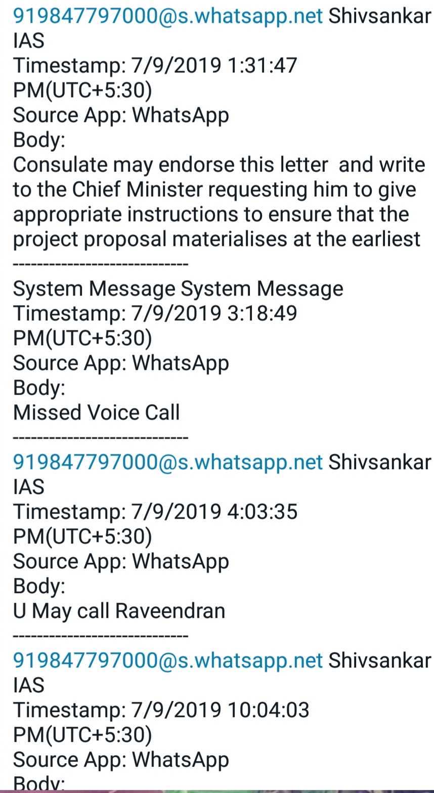 M Sivashankar  M Sivashankar whatsapp chat  M Sivashankar swapna suresh whatsapp chat  life mission project  vadakkanchery life mission project  kerala news  malayalam news  ലൈഫ് മിഷൻ  എം ശിവശങ്കർ  എം ശിവശങ്കറിന്‍റെ വാട്‌സ്‌ ആപ്പ് ചാറ്റുകൾ  കേരള വാർത്തകൾ  സ്വപ്‌ന സുരേഷ്  റെഡ് ക്രസന്‍റ്  മുഖ്യമന്ത്രിയ്‌ക്ക് നൽകേണ്ട കത്തിന്‍റെ മാതൃക  സ്വപ്‌ന സുരേഷിന് ഉപദേശം നൽകി എം ശിവശങ്കർ