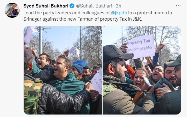 PDP takes out protest march against imposition of property tax in J-K