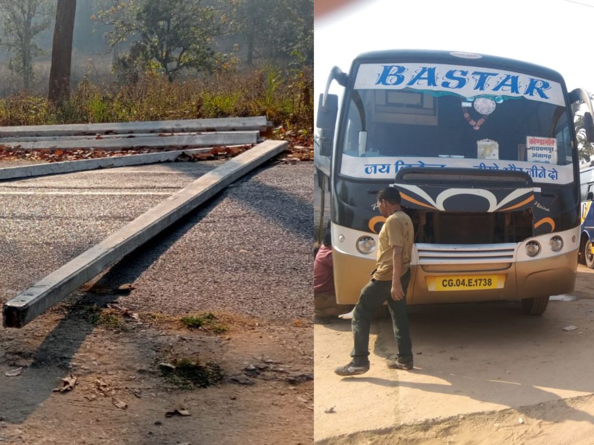 Naxalites closed the Orchha road narayanpur