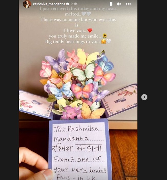 special gift to rashmika from uk fan