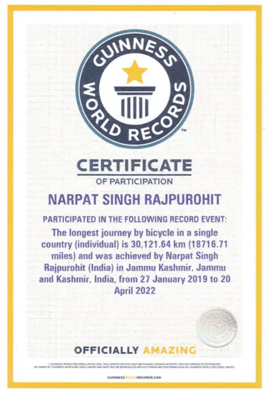 Greenman Narpat Singh world record