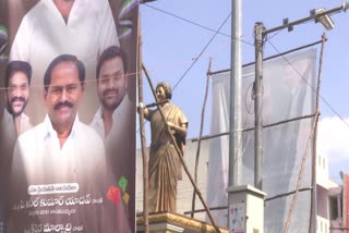 YSRCP_Banners_Around_Indira_Gandhi_Statue