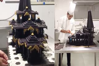 Ram mandir made from chocolate