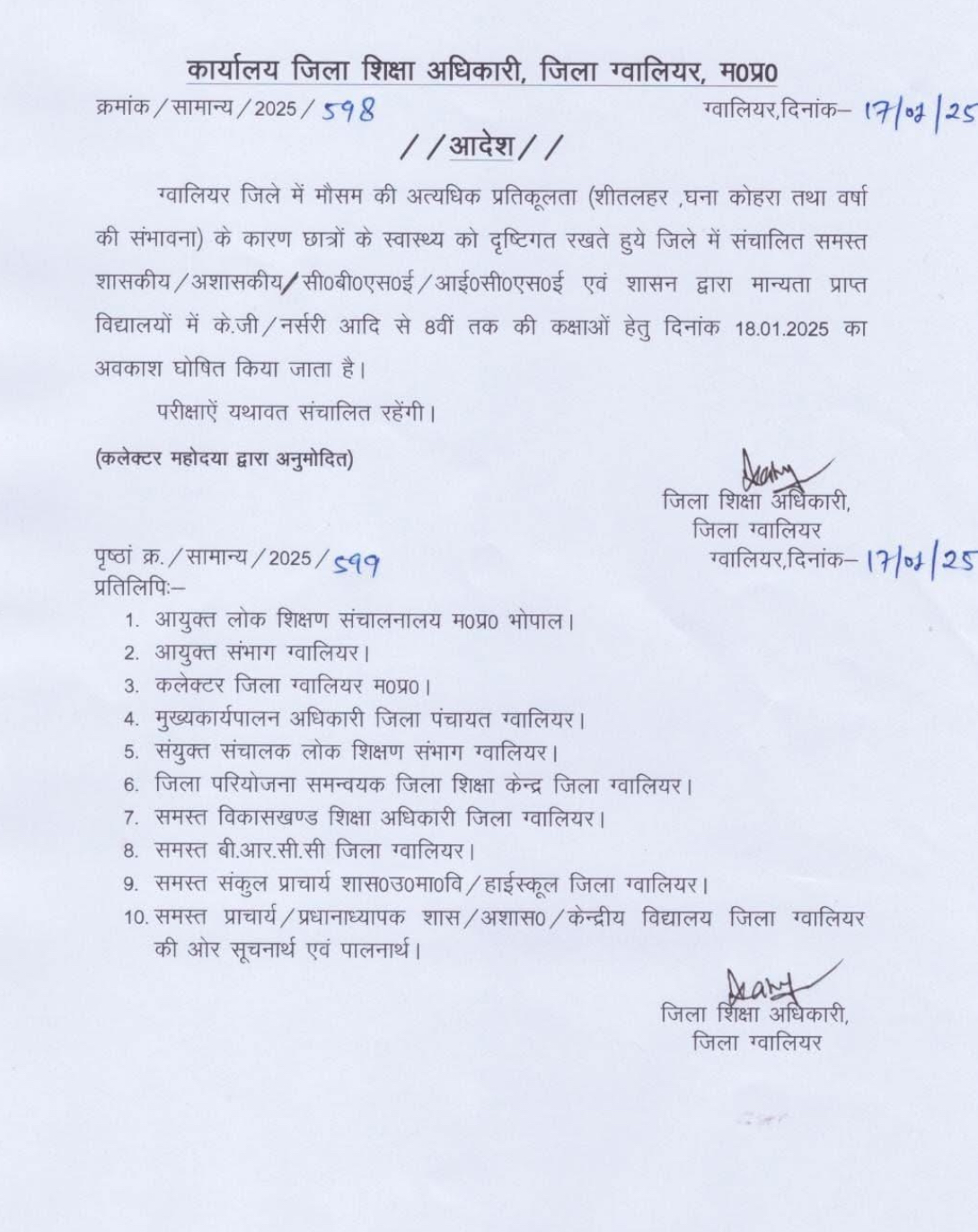 Order of Women and Child Development Department regarding Anganwadis