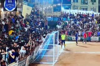 AUDIENCE GALLERY COLLAPSED  AT FOOTBALL TOURNAMENT IN MANGALURU: LIVE VIDEO GOES VIRAL