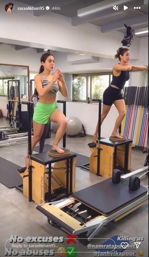 Sara Ali Khan  Sara Working Out with Janhvi Kapoor  Janhvi Kapoor  fitness