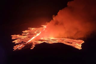 Volcano erupts in Iceland  Iceland  Grindavik  Lava